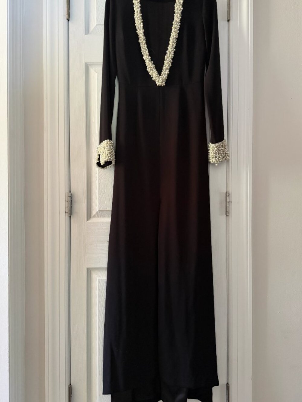 Rachel Zoe Evening Gown with embellished neckline and cuffings